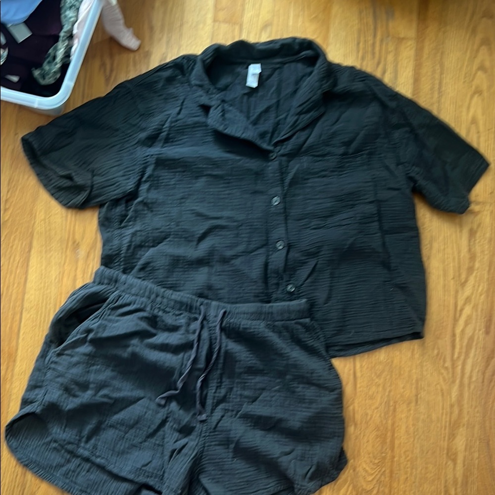 Women's Smokey Black Sleepwear Set